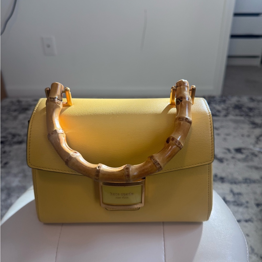Kate Spade Yellow Satchel with Bamboo Handle